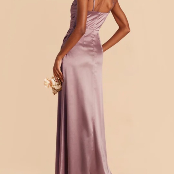 Lydia Shiny Satin Dress - Dark Mauve from Birdy Grey Small - Picture 3 of 8